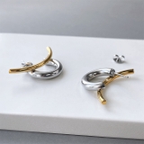 バイカラーカーブデザインステンレスフープピアス アレルギー対応 つけっぱなし | FACION | 詳細画像4