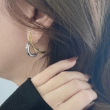 バイカラーカーブデザインステンレスフープピアス アレルギー対応 つけっぱなし | FACION | 詳細画像9