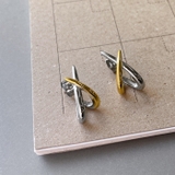 バイカラークロスステンレスピアス つけっぱなし アレルギー対応 | FACION | 詳細画像6 