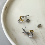 バイカラークロスステンレスピアス つけっぱなし アレルギー対応 | FACION | 詳細画像4 