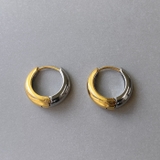 ラージ | バイカラードロップフープステンレスピアス アレルギー対応 つけっぱなし | FACION