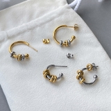 バイカラーリング付ステンレススリムフープピアス アレルギー対応 つけっぱなし | FACION | 詳細画像3