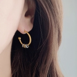 バイカラーリング付ステンレススリムフープピアス アレルギー対応 つけっぱなし | FACION | 詳細画像7