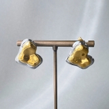 ハート | バイカラー大ぶりデザインステンレスピアス 2WAY アレルギー対応 | FACION