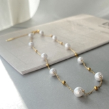 ステーションパールステンレスチェーンネックレス レディース 金属アレルギー | FACION | 詳細画像3