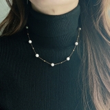 ステーションパールステンレスチェーンネックレス レディース 金属アレルギー | FACION | 詳細画像7