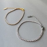 ステンレスストーン付テニスブレスレット 金属アレルギー つけっぱなし | FACION | 詳細画像2