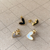 シェル風ハートステンレスピアス アレルギー対応 つけっぱなし | FACION | 詳細画像2