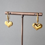 ゴールド | プランプハートステンレスフックピアス アレルギー対応 つけっぱなし | FACION