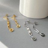 アシンメトリステンレスデザインチェーンピアス 金属アレルギー アレルギー対応 | FACION | 詳細画像5