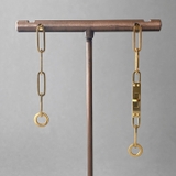 ゴールド | アシンメトリステンレスデザインチェーンピアス 金属アレルギー アレルギー対応 | FACION