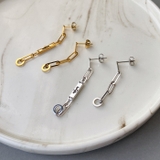 アシンメトリステンレスデザインチェーンピアス 金属アレルギー アレルギー対応 | FACION | 詳細画像2