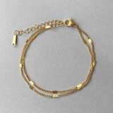 ゴールド | フラットドット2連チェーンステンレスブレスレット 金属アレルギー アレルギー対応 | FACION