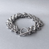 シルバー | マンテル多重チェーンステンレスブレスレット 太め サージカルステンレス | FACION