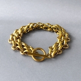 ゴールド | マンテル多重チェーンステンレスブレスレット 太め サージカルステンレス | FACION