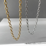 ノットオーバルチェーンステンレスネックレス つけっぱなし サージカルステンレス | FACION | 詳細画像5 