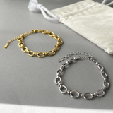 ノットオーバルチェーンステンレスブレスレット つけっぱなし レディース | FACION | 詳細画像2 