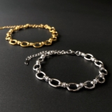 ノットオーバルチェーンステンレスブレスレット つけっぱなし レディース | FACION | 詳細画像1 