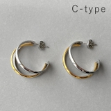 C-TYPE | バイカラーステンレスフープピアス 金属アレルギー 対応 | FACION