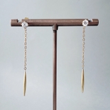 ゴールド | キュービックジルコニアロングチェーンステンレスピアス 金属アレルギー 対応 | FACION