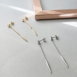 キュービックジルコニアロングチェーンステンレスピアス 金属アレルギー 対応 | FACION | 詳細画像2 