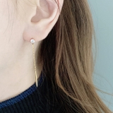 キュービックジルコニアロングチェーンステンレスピアス 金属アレルギー 対応 | FACION | 詳細画像8 