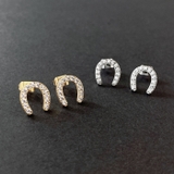 馬蹄ホースシューCZステンレスピアス 馬 アレルギー対応 | FACION | 詳細画像1