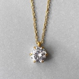 ゴールド | 大粒8 0mmキュービックジルコニアステンレスネックレス レディース | FACION