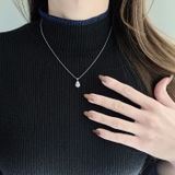 大粒ドロップキュービックジルコニアステンレスネックレス レディース つけっぱなし | FACION | 詳細画像7 