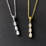 ドロップCZトリロジーステンレスネックレス 金属アレルギー つけっぱなし | FACION | 詳細画像1 