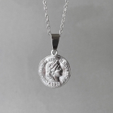 シルバー | ニュアンス英国コインステンレスネックレス 金属アレルギー アレルギー対応 | FACION