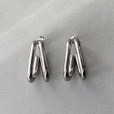 シルバー | ダブルU形フープステンレスピアス レディース アレルギー対応 | FACION