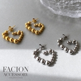 ボールハートフープステンレスピアス つけっぱなし フープピアス | FACION | 詳細画像4 