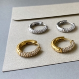 パヴェジルコニアステンレスワンタッチフープピアス 両耳用 アレルギー対応 | FACION | 詳細画像3 