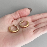 パヴェジルコニアステンレスワンタッチフープピアス 両耳用 アレルギー対応 | FACION | 詳細画像9 