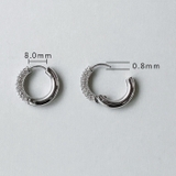 パヴェジルコニアステンレスワンタッチフープピアス 両耳用 アレルギー対応 | FACION | 詳細画像10 