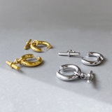 T字チャームワンタッチフープステンレスピアス アレルギー対応 つけっぱなし | FACION | 詳細画像4