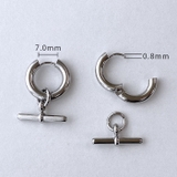 T字チャームワンタッチフープステンレスピアス アレルギー対応 つけっぱなし | FACION | 詳細画像6