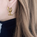 T字チャームワンタッチフープステンレスピアス アレルギー対応 つけっぱなし | FACION | 詳細画像10