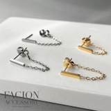 スティックバーチェーンステンレスピアス つけっぱなし レディース | FACION | 詳細画像5