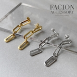 ロングオーバルステンレスチェーンピアス 金属アレルギー つけっぱなし | FACION | 詳細画像4