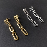ロングオーバルステンレスチェーンピアス 金属アレルギー つけっぱなし | FACION | 詳細画像1