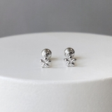 シルバー | フラワーミニステンレスピアス サージカルステンレス 両耳用 | FACION