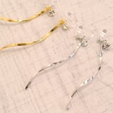 ウェーブラインバー樹脂イヤリング ノンホールピアス シンプル | FACION | 詳細画像1 