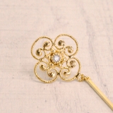 フラワーストーン＆ラインバーピアス ピアス シンプル | FACION | 詳細画像2 