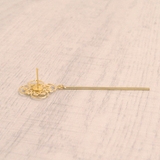 フラワーストーン＆ラインバーピアス ピアス シンプル | FACION | 詳細画像3 