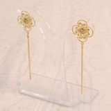 フラワーストーン＆ラインバーピアス ピアス シンプル | FACION | 詳細画像5 