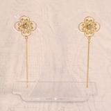 フラワーストーン＆ラインバーピアス ピアス シンプル | FACION | 詳細画像6 