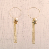 コットンパール＆スタータッセルチェーンピアス 星 サークル | FACION | 詳細画像2 