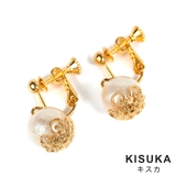 コットンパールぶらイヤリング ホワイト キスカ | FACION | 詳細画像3 